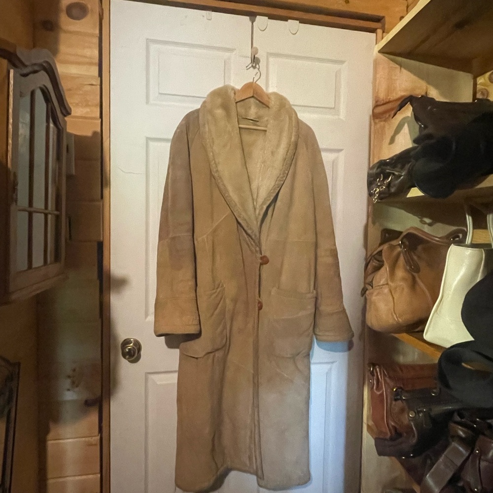 Winlit 1969 suede faux fur lined coat
